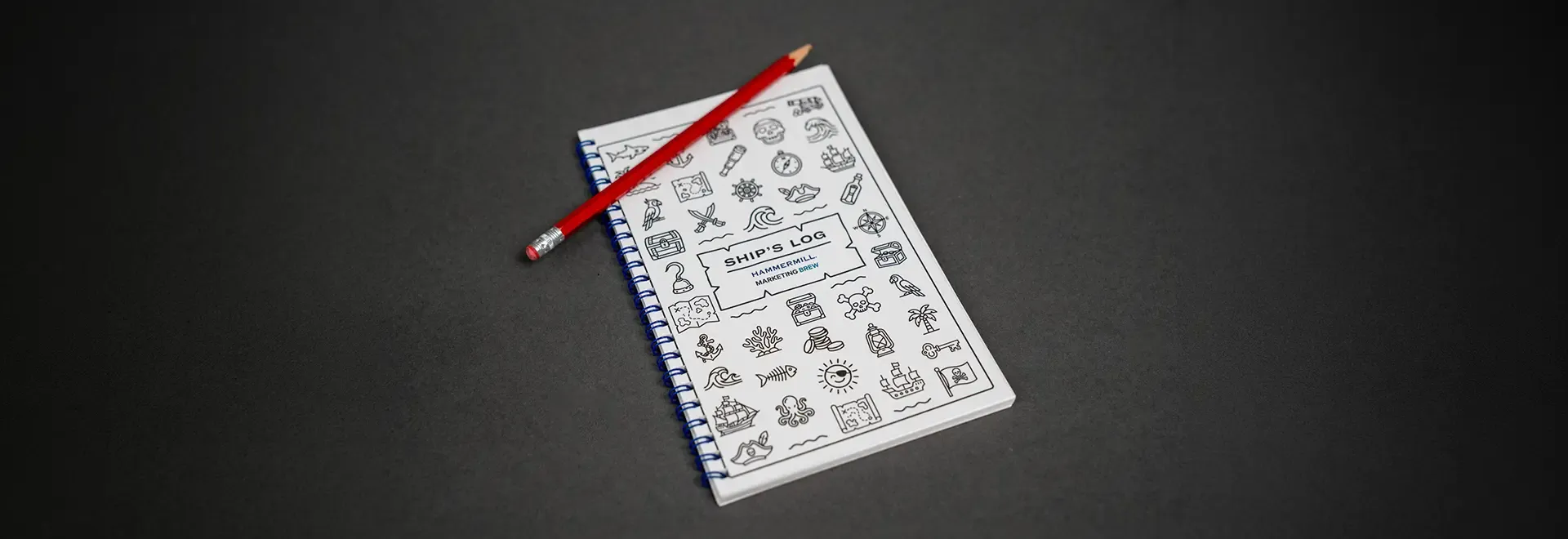 Ships Log Cover with a pencil